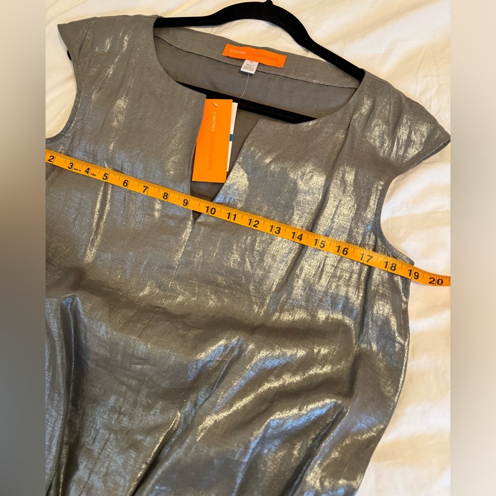 Cynthia Steffe Metallic Gray Dress - Picture 9 of 10